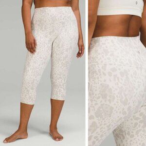 LULULEMON Align High-Rise Crop 21" Size 4 Cheetah Camo Antique White Multi